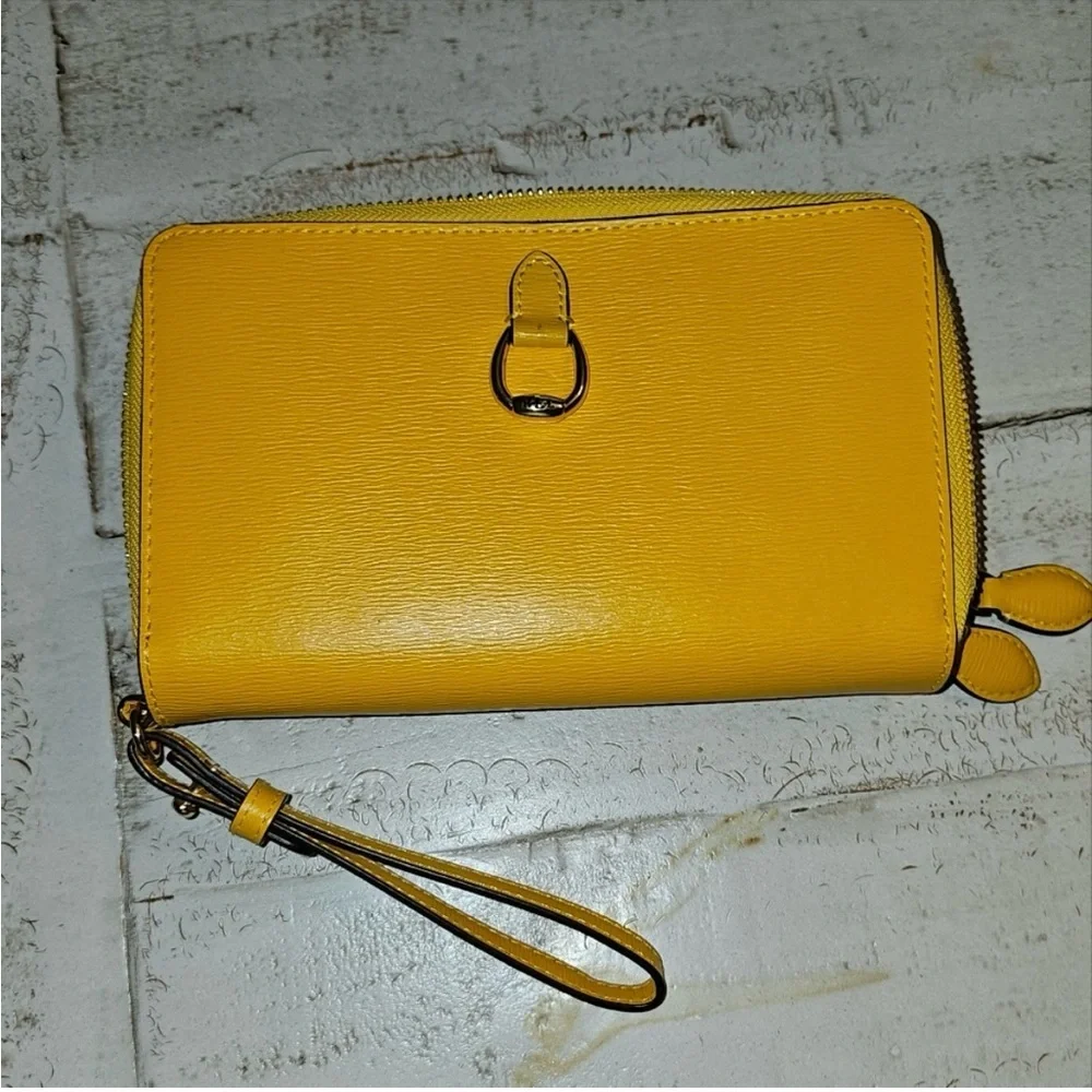 Lauren Ralph Lauren Yellow Wristlet Clutch - Picture 3 of 5